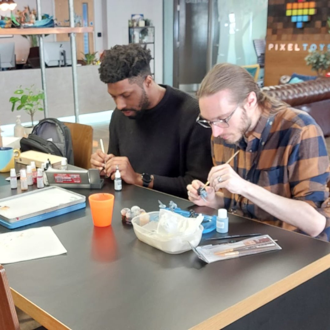 Our weekly gatherings provide the team with a chance to relax, engage in painting Wargaming figures, and enjoy board games together.

#mobilegaming #gamedevelopers #gamedev #gameindustry #leamingtonspa #worksocial #workculture