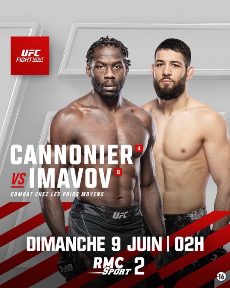 🚨 C’EST OFFICIEL !!

🇫🇷🔥 Nassourdine Imavov, 8ème prétendant au titre des -84KG affrontera le 9 juin prochain Jared Cannonier, 4ème au classement ! 

👏 Ça sera le Main Event de l’UFC Fight Night Louisville… C’est la 3ème fois sur ses 4 derniers combats que le Français est en