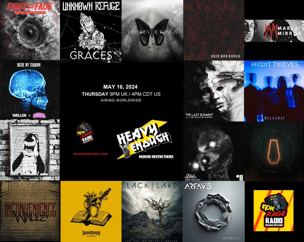 HeavyEnough Hour with Teri (@musicmatterstee) on Twitter photo Thursday 9pmUK 22hFR 3pmCDT(US)
Tune in to <a href="/IndieRageRadio/">Indie Rage Radio</a> #HeavyEnough
🔊 indierageradio.com
Listen to the new bangers from
<a href="/FightTheFade/">Fight The Fade</a> <a href="/Unknown_Refuge/">UNKNOWN REFUGE</a> <a href="/TheFeverKings/">The Fever Kings</a> <a href="/lock_horns/">Lock Horns</a> #MarlasMirror #Weller <a href="/AlwaysNTT/">NTT</a> <a href="/SmyuBand/">SHOW ME YOUR UNIVERSE</a> +more
Info: facebook.com/HeavyEnoughHou… #NewMusic Thursday 9pmUK 22hFR 3pmCDT(US)
Tune in to <a href="/IndieRageRadio/">Indie Rage Radio</a> #HeavyEnough
🔊 indierageradio.com
Listen to the new bangers from
<a href="/FightTheFade/">Fight The Fade</a> <a href="/Unknown_Refuge/">UNKNOWN REFUGE</a> <a href="/TheFeverKings/">The Fever Kings</a> <a href="/lock_horns/">Lock Horns</a> #MarlasMirror #Weller <a href="/AlwaysNTT/">NTT</a> <a href="/SmyuBand/">SHOW ME YOUR UNIVERSE</a> +more
Info: facebook.com/HeavyEnoughHou… #NewMusic