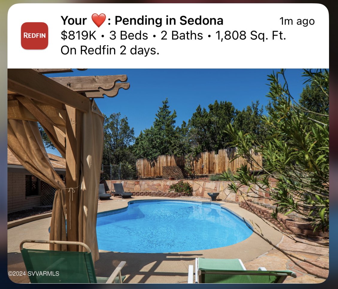 House in Sedona with pool under contract in 2 days
