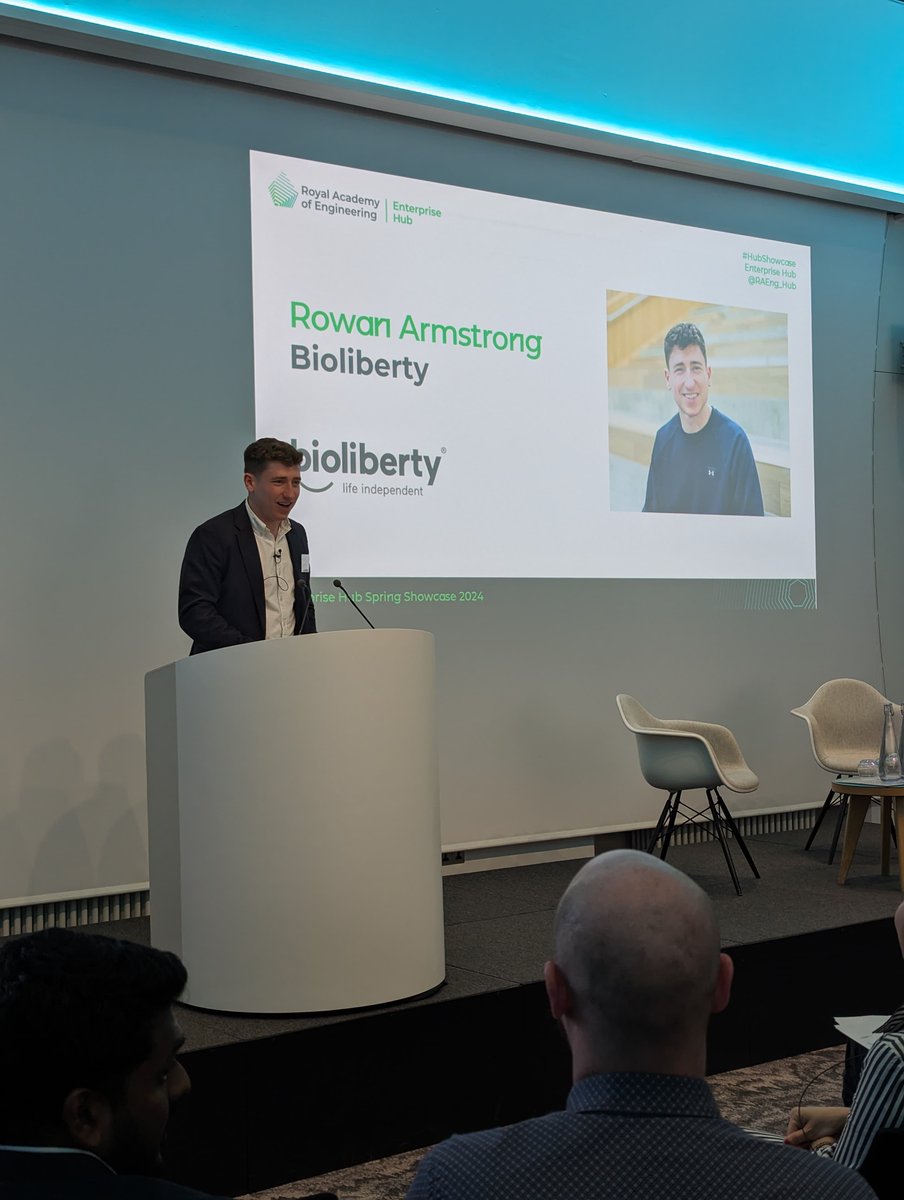 First to take the stage tonight is Rowan Armstrong, Co-Founder and CEO at Bioliberty to the stage next. 🌐 Company Overview: Tech-driven, upper limb rehab, using soft robotics for personalised stroke rehabilitation treatment, filling therapy gaps with real-time data, anywhere.