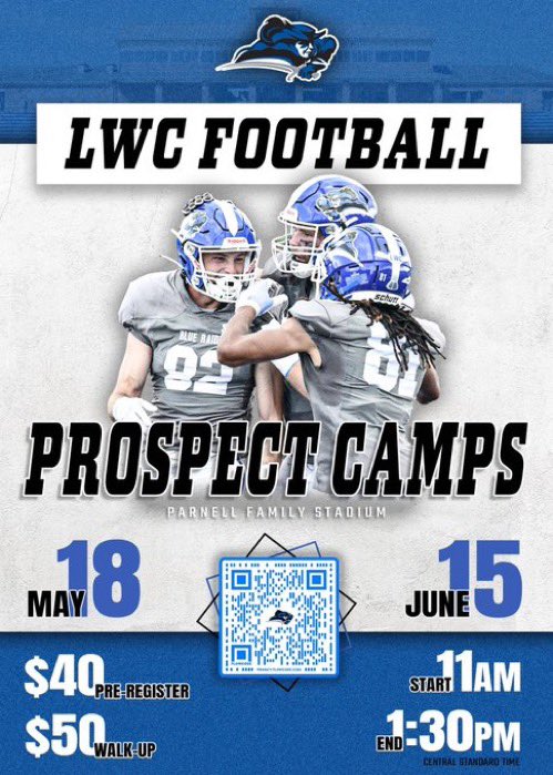 Only a couple more days to pre-register for camp this Saturday! 🏈 Don’t miss out on an opportunity to compete in our stadium, meet our whole staff, and see what it’s like to be part of @LWC_Football ⚔️ google.com/url?q=https://…