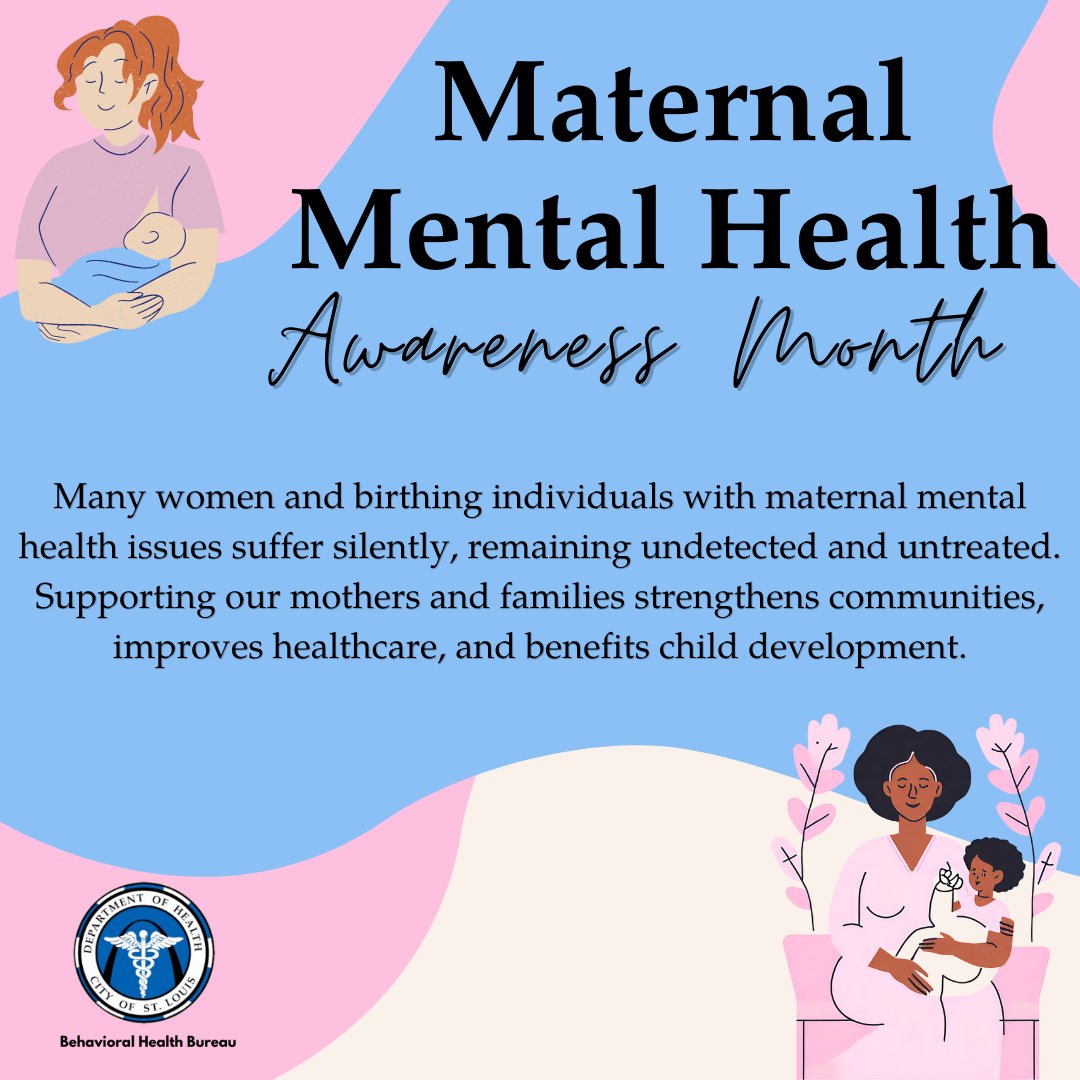 🧵#DYK 1 in 10 pregnant women and approximately 13% of new mothers experience a mental illness? Pregnant women and mothers must have the emotional, psychological, and social support and resources they need to care for themselves and their children. #MaternalHealth #MMHM
