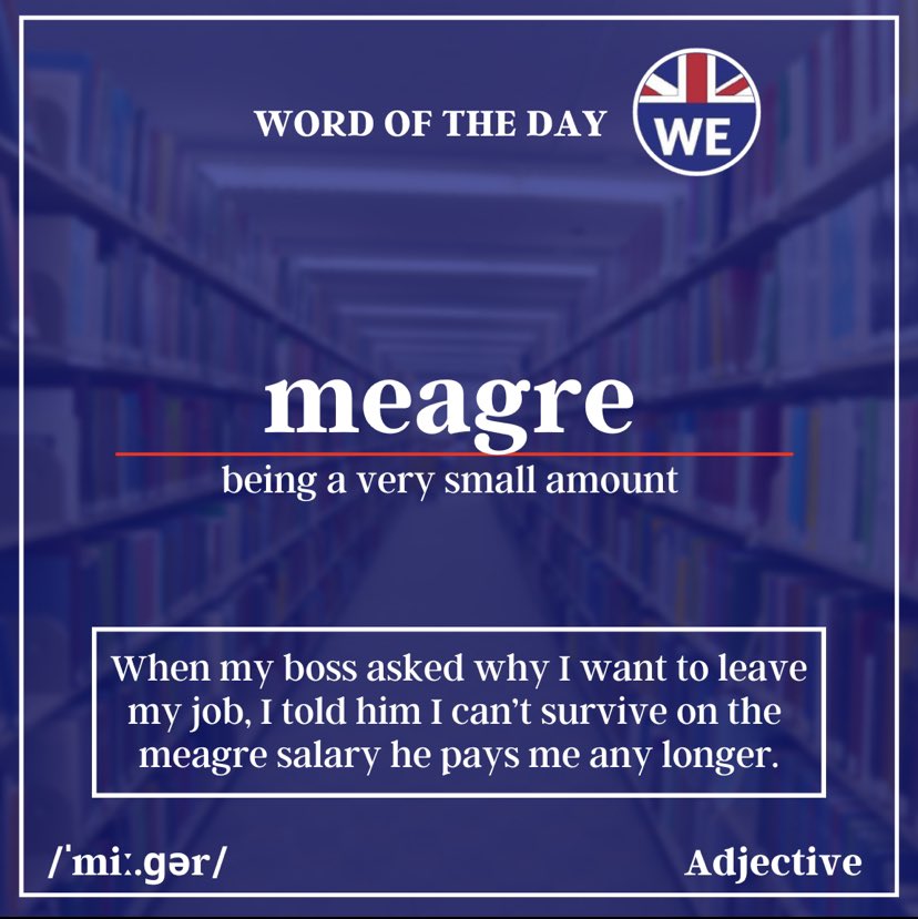 Today’s #WordOfTheDay is ‘meagre’.