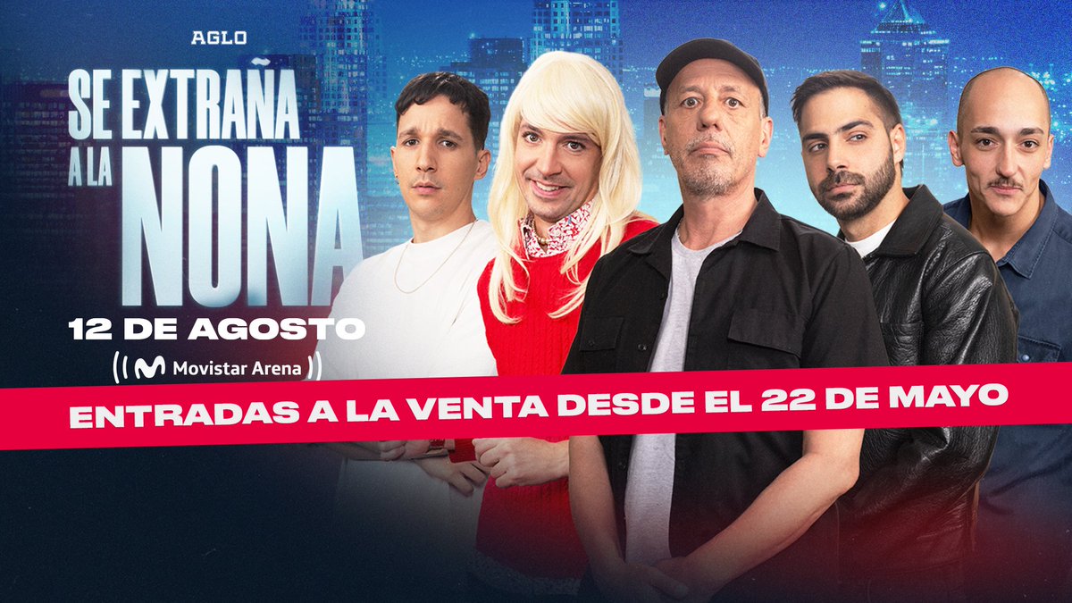 💫💫💫💫💫SE EXTRAÑA A LA NONA EL 12 DE AGOSTO EN EL MOVISTAR ARENA 💫💫💫💫💫 O ZEAH HELLO 
 
🗓 12 DE AGOSTO 2024  
🏟 MOVISTAR ARENA   
   
🎟  ENTRADAS A LA VENTA POR LA PAGINA DEL MOVISTAR ARENA DESDE EL 22 DE MAYO. AGLO   
   
🕺🪩HAY UNA FIESTA EN EL MOVISTAR