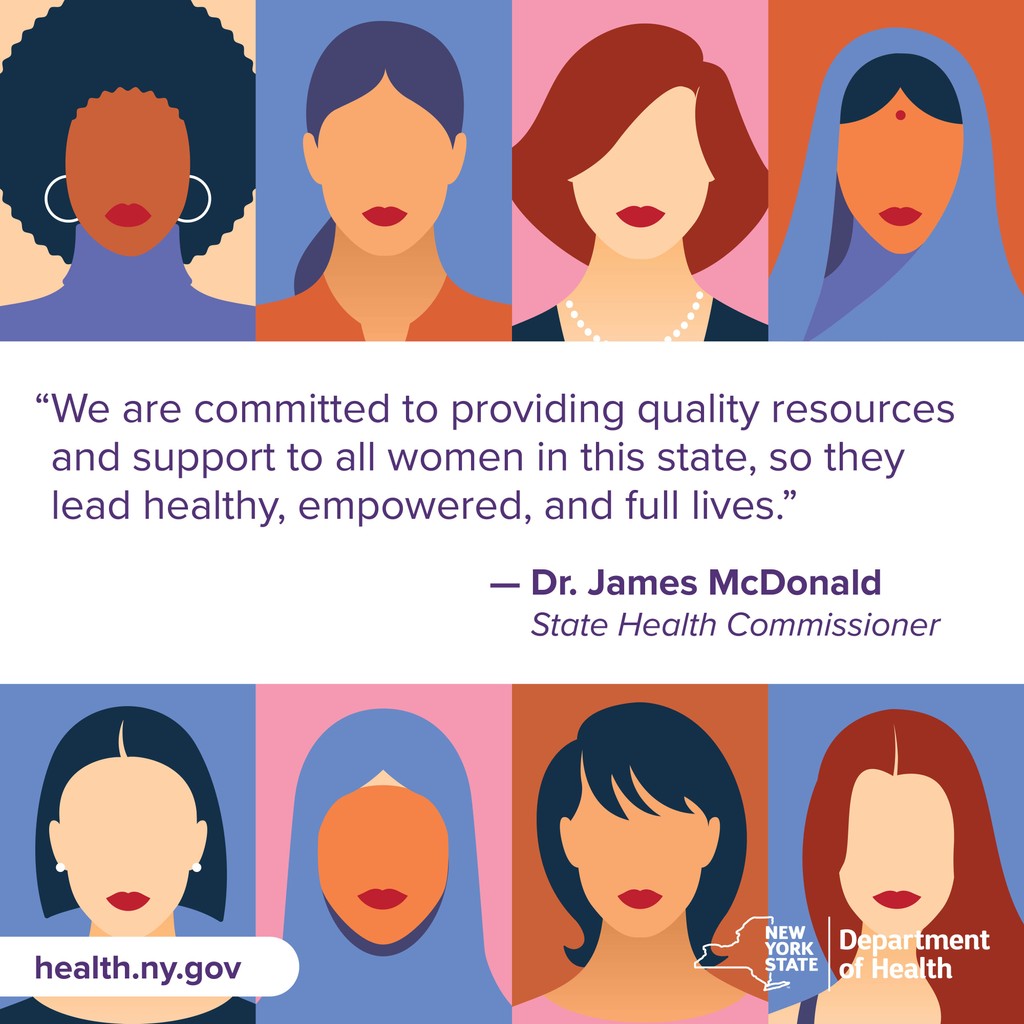 .@NYHealthCommish: “Women’s Health Week is a time to address health issues that impact women and work toward implementing initiatives to enhance women’s health.” Learn more: health.ny.gov/press/releases…