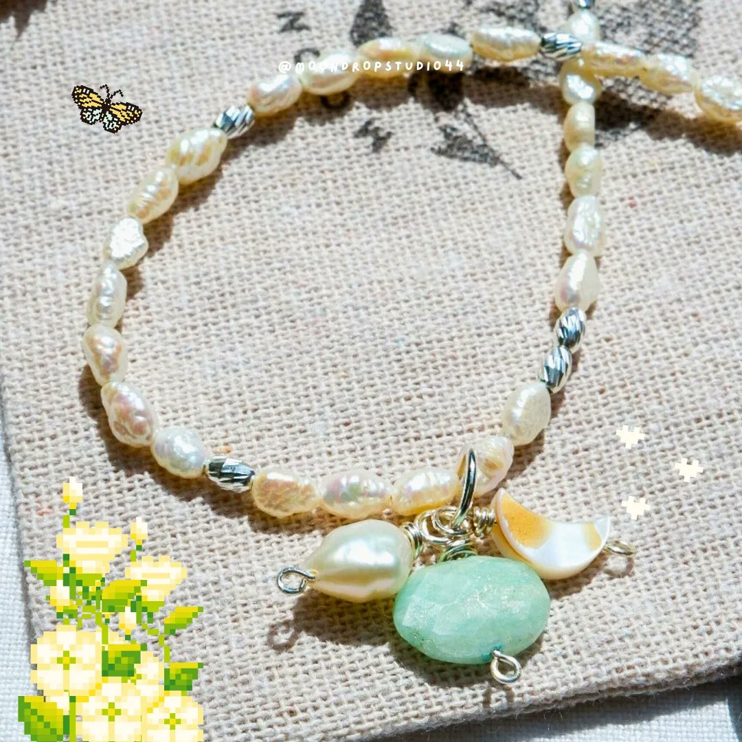 Pearl Necklace - Celestial Amazonite Gemstone B... - Folksy folksy.com/items/8341989-… #newonfolksy
