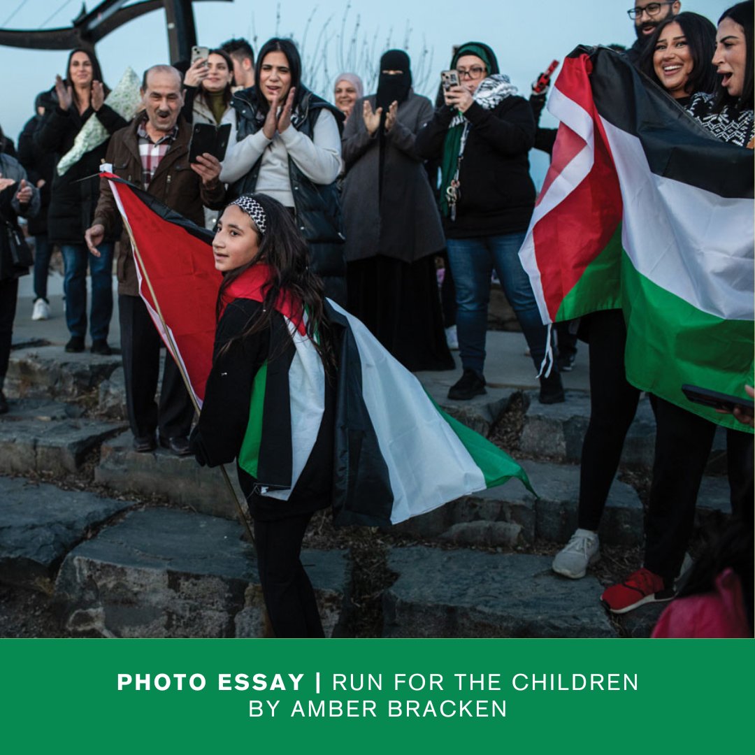 76 years to the day—has the Nakba ended? Meet Edmonton's incredible Zeher Assaf in Amber Bracken's photo essay: albertaviews.ca/run-for-the-ch… Check out @RealTalkRJ for the May 14 @photobracken interview. #abpoli #ableg #cdnpoli #yyc #yeg #Gaza