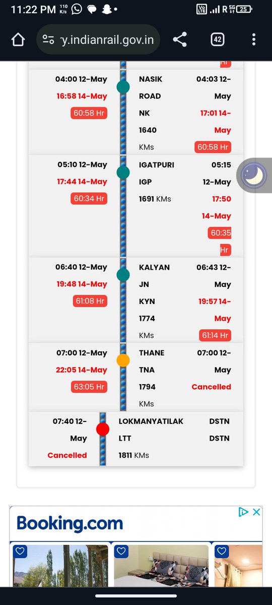 <a href="/Riteshyadav_010/">Ritesh Yadav</a> <a href="/RailMinIndia/">Ministry of Railways</a> Aur is week approximate 63 hrs late