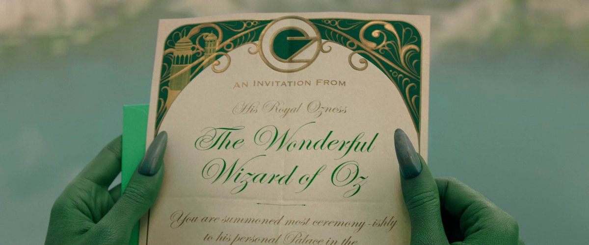 Elphaba’s invitation to the Emerald City 💚