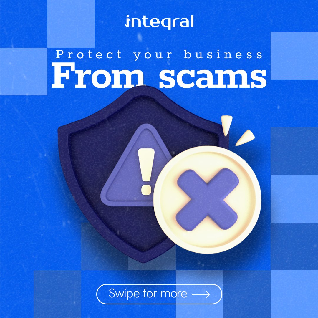 In today's online world, keeping your business safe from scams is crucial.

Here's a simple guide to help you spot scams and protect your business 👇👇👇

#inteqral #businesssecurity #scamawareness #onlinesafety #protectyourbusiness