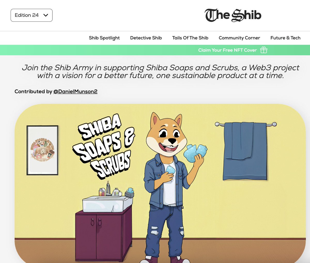 OMG! Another great shib magazine edition today! And @ShibaSoaps is in @TheShibmagazine, a moment we all waited for. So awesome and bubbling. Thank you so much, @TheShibmagazine. I know @DanielMunson2 is having some happy tears rn. magazine.shib.io/article/66449b…