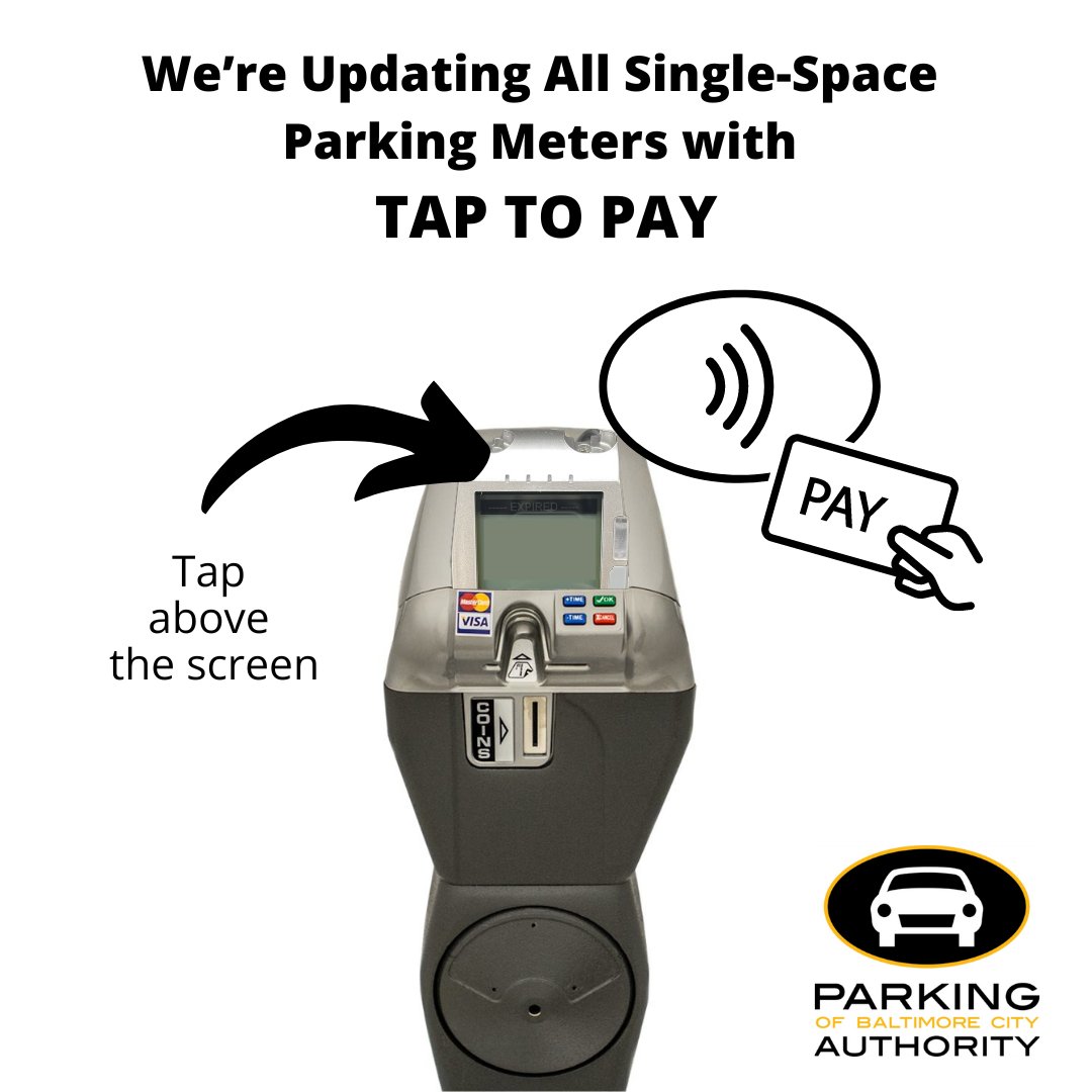 We're updating all our single-space parking meter heads and they're equipped with TAP TO PAY! So excited!