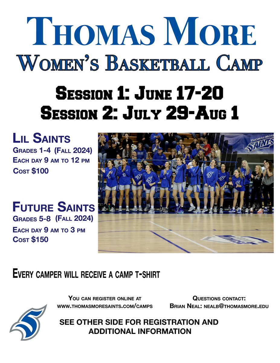 🚨🚨🚨CAMP details‼️ You will get to meet the team and coaches, see the campus, get better this summer, and get TMU WBB t-shirt at our camp! See you there 💙🤍