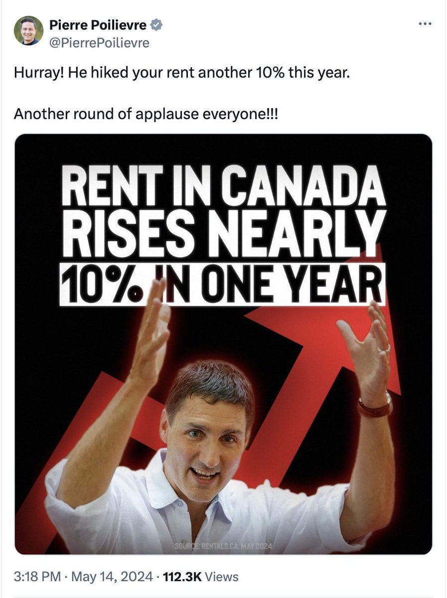 Rental increases are a provincial jurisdiction. 
Provinces have control over how much rent can rise in a year. They have the power to stop it from rising that much, and they chose not to. 
Premiers. Not Justin Trudeau.
