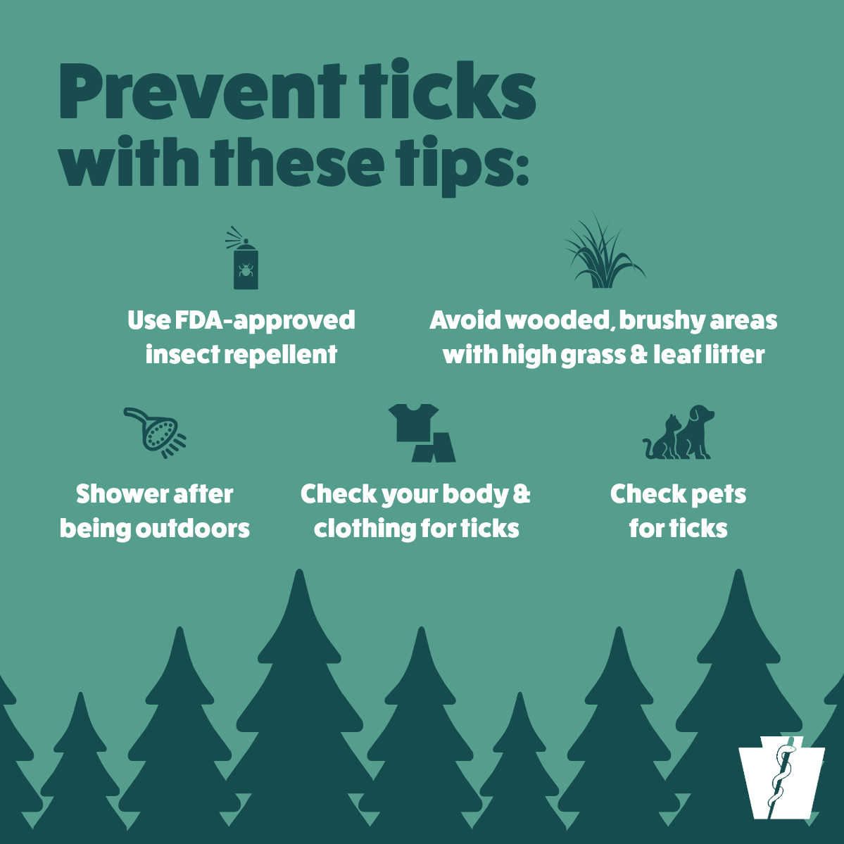 Heading out for a hike?🌲 Walk in the center of trails + avoid areas with high grass and leaf litter. Follow these tips to avoid tick bites: