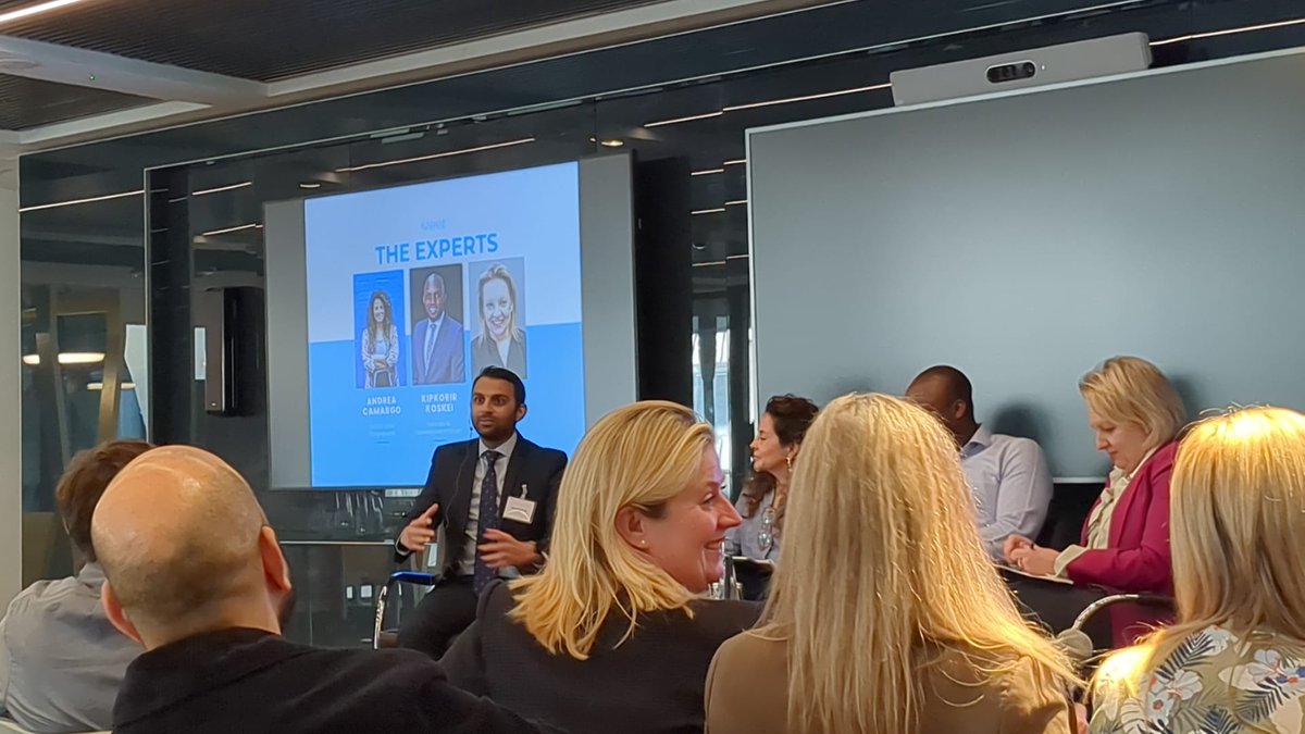 One of the <a href="/fiforumuk/">Financial Inclusion Forum</a> co-chairs, <a href="/rishiraithatha/">Rishi Raithatha</a> moderating the second panel discussing how insurance companies participate in parametric insurance.