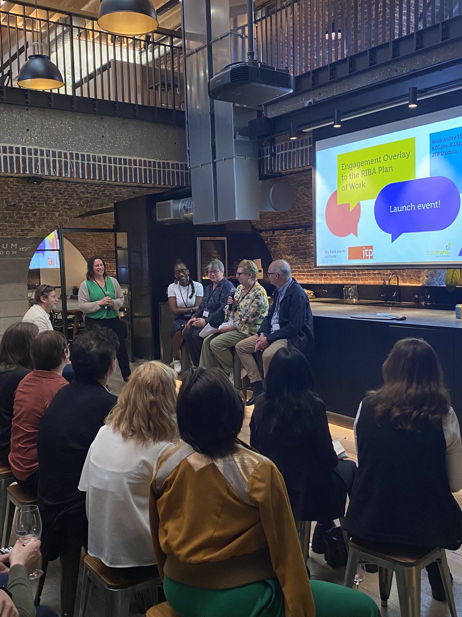 JTP (@jtp_placemaking) on Twitter photo Excited to host @ACDUK_’s Launch of the Engagement Overlay to the <a href="/RIBA/">Royal Institute of British Architects</a> Plan of Work at JTP’s studio.
The evening will feature insights into successful #engagement from our speakers featuring Dian Small, Lynne Ceeney, Alister Kratt & Vanessa Gregory.
Let the discussions begin! Excited to host @ACDUK_’s Launch of the Engagement Overlay to the <a href="/RIBA/">Royal Institute of British Architects</a> Plan of Work at JTP’s studio.
The evening will feature insights into successful #engagement from our speakers featuring Dian Small, Lynne Ceeney, Alister Kratt & Vanessa Gregory.
Let the discussions begin!