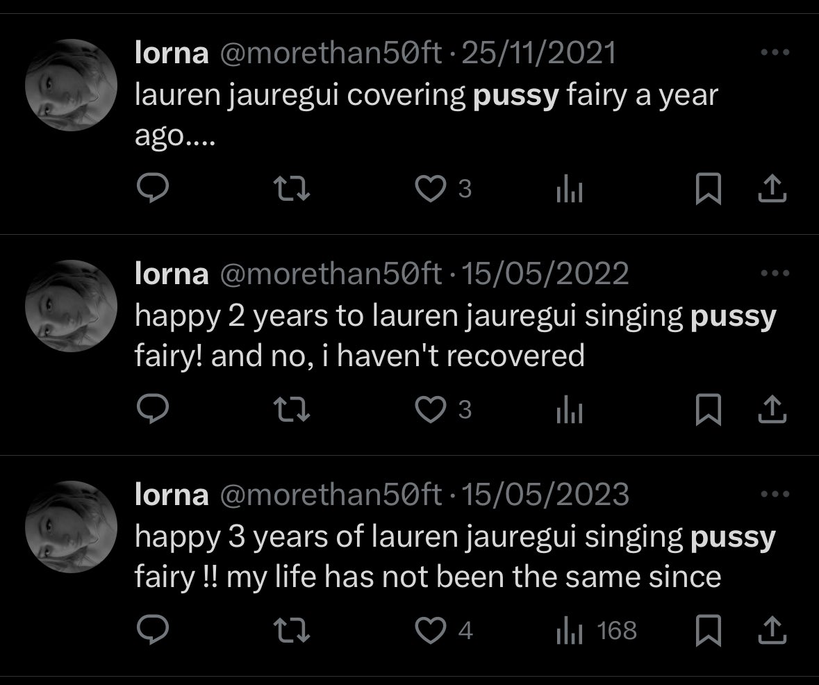 morethan50ft's tweet photo. lauren jauregui sang pussy fairy four years ago!!! happy pussy fairy day 🔥🔥🔥🔥🔥 @LaurenJauregui https://t.co/lfbAQAvKjT