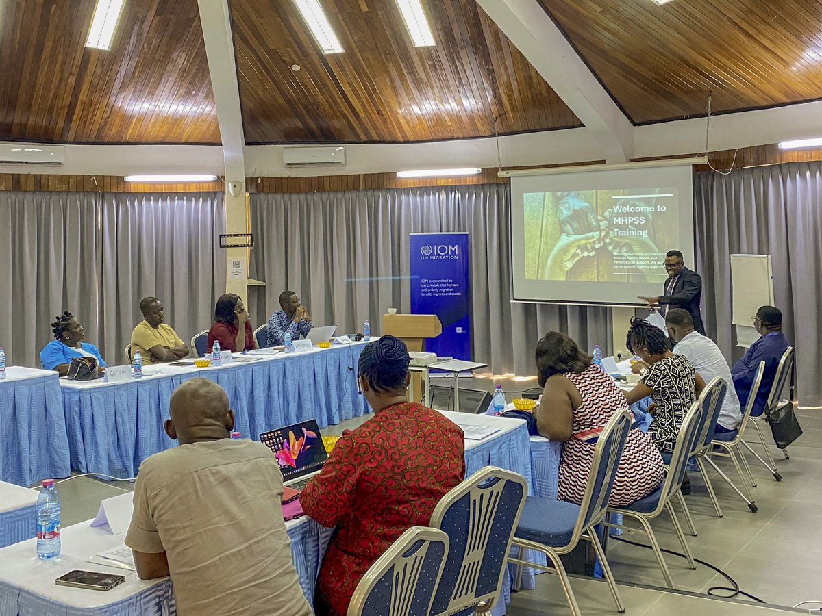 To provide returning #migrants with better mental health services, last week IOM and UE🇪🇺 made possible training on mental health and psychosocial support for government partners in Ghana🇬🇭, to strengthen their skills related to supporting the mental health of migrants.