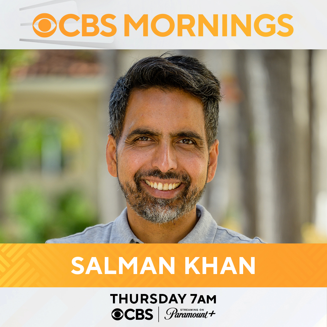 MARK YOUR CALENDARS 📆 @salkhanacademy will be on @CBSMornings this Thursday to talk about his book, BRAVE NEW WORDS, all about the AI revolution in education, its implications for parenting, and how we can best harness its power for good.