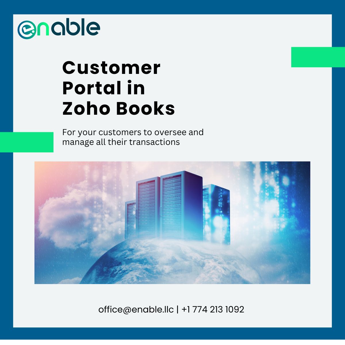 Customer Portal in Zoho Books is an area for your customers to oversee and manage all their transactions, granting them control over tasks such as accepting quotes or settling invoices all in one convenient location.
enable.llc
#zohobooks #customerportal #zohopartner