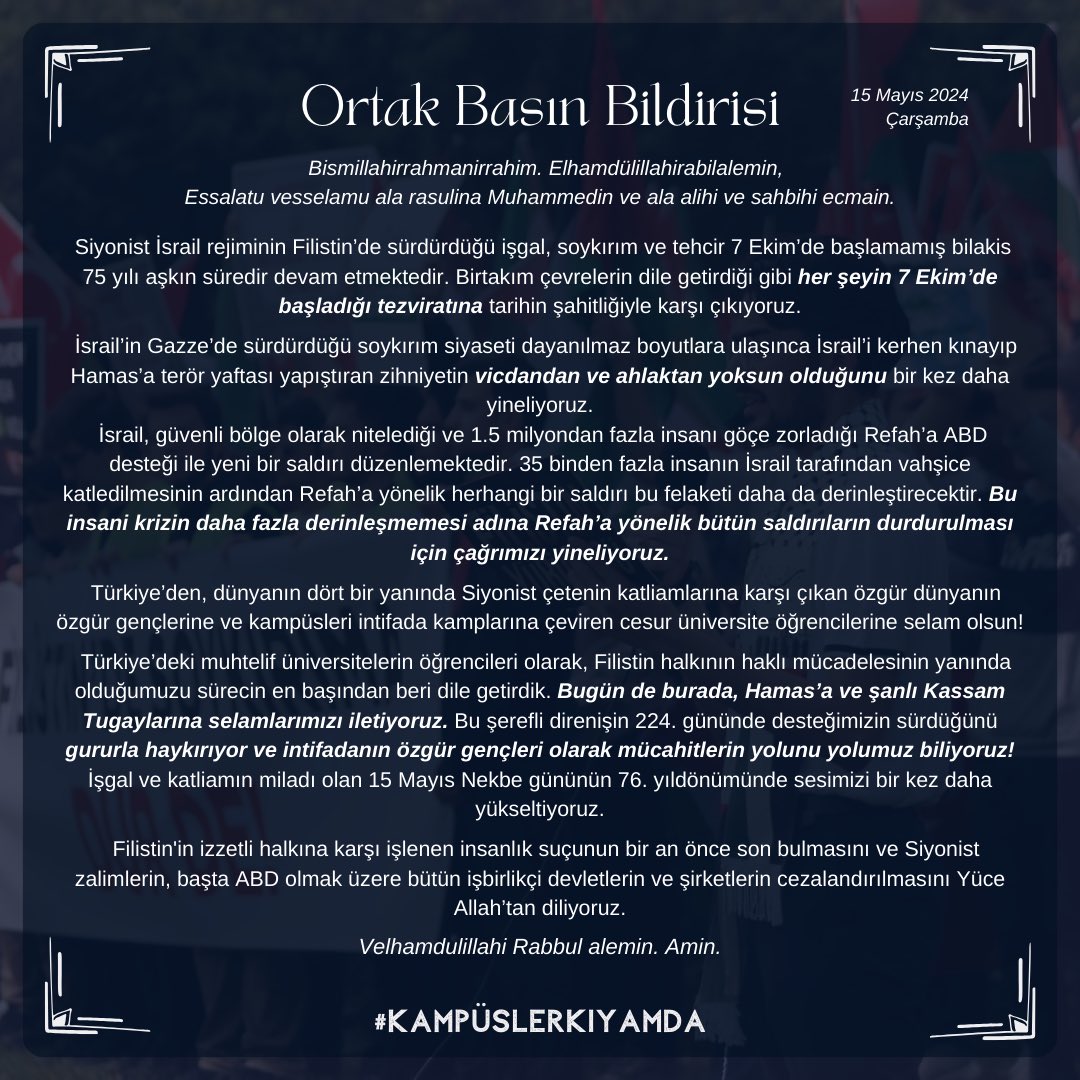 ctfsos's tweet image. ÜNİVERSİTELER KIYÂMDA
#ÜniversitelerKıyamda