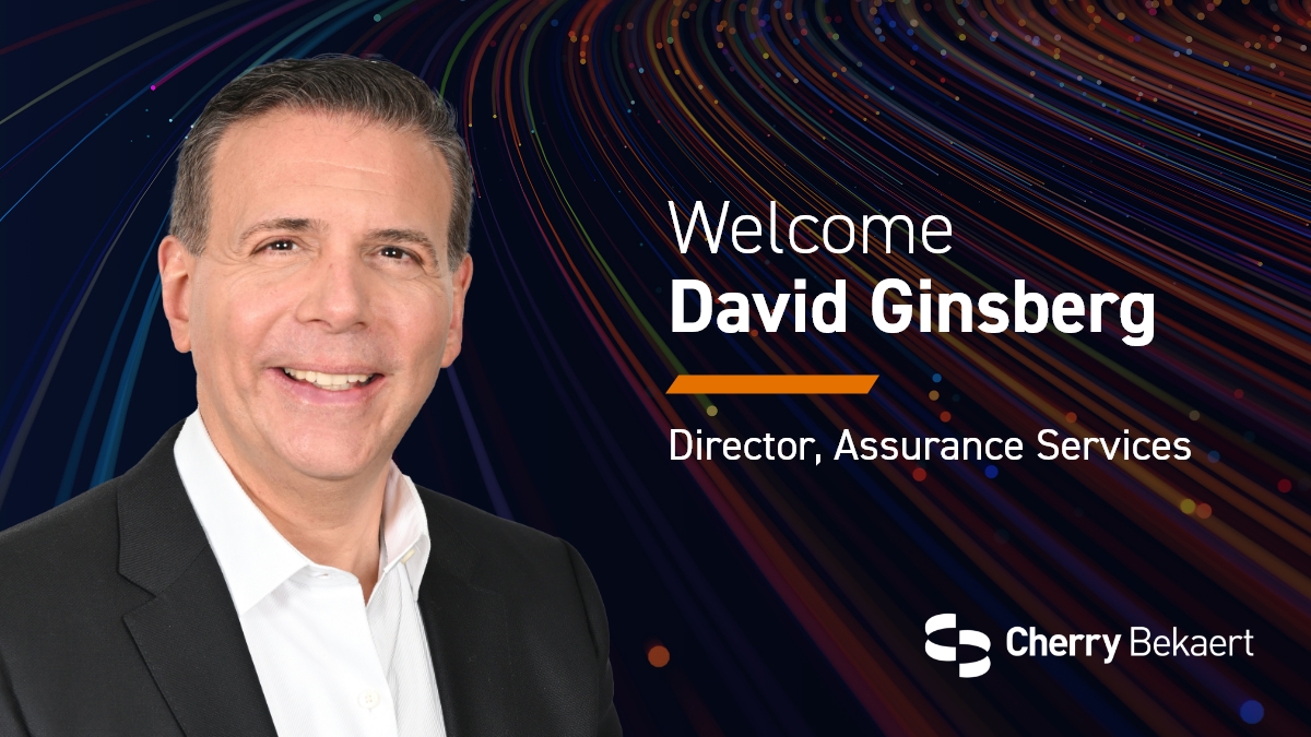 Cherry Bekaert is thrilled to welcome David Ginsberg, a new Director in our Assurance practice! David's arrival strengthens our bench of Asset Management professionals serving hedge funds, private equity and venture capital clients. okt.to/arb1nO #YourGuideForward