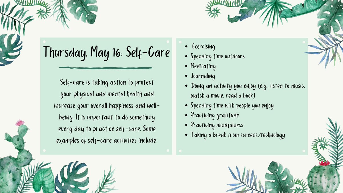 Today we'd love for you to practice self-care! 💚