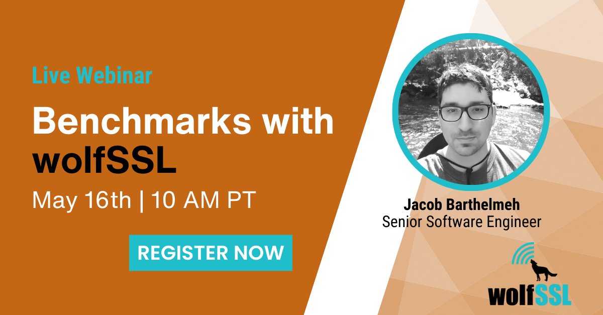 Get ready to optimize your #SSL /#TLS performance! 📈 Join wolfSSL's webinar on 5/16 at 10am PT, led by Senior Software Engineer Jacob. Learn how to leverage wolfSSL benchmarks for cryptographic performance analysis. Don't miss out, register now! us02web.zoom.us/webinar/regist…