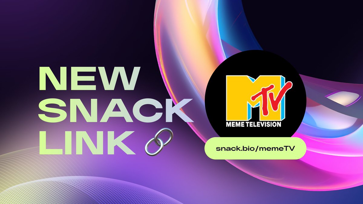 We are happy to welcome @MemeTV_Sol to the $SNACK ecosystem!!

Hitting us all with a bit of nostalgia from our youth. $MTV is showcasing the best parody reality TV content with daily shows and music on YouTube.

🔗 snack.bio/memeTV

Every day more and more projects are