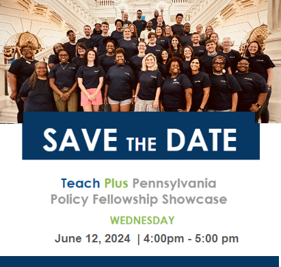 Over the last year, 2023-24 Teach Plus PA policy fellows have been working diligently to advance education equity across the state! Join us for an hour-long session to celebrate the accomplishments of this year's fellows. Register Here: teachplus.zoom.us/meeting/regist…