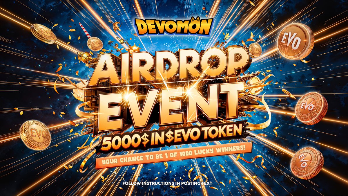 🚨 Attention all EVO holders 
As a small thank you, we will be air dropping $5000 of EVO tokens split across 1000 lucky winners 🙏

👉 Comment with your wallet address with EVO tokens
👉 Like and Re-tweet this post
👉 Follow @OfficialDevomon on X