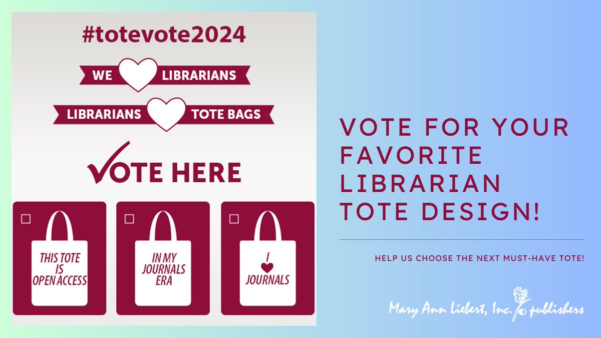 🎉 Librarians, your expertise is in demand ! 📚 Which slogan speaks to your librarian heart? Vote now for your favorite design in the #totevote2024 campaign. 🗳️ Vote here: surveymonkey.com/r/totevote2024 #Librarians #ToteVote2024