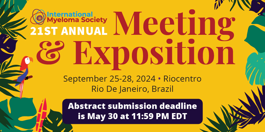 The #IMS24 abstract portal is open until May 30! 📆 📝 Don't miss your chance to submit your work. Learn more here: rb.gy/h7t32r📍#myeloma #abstracts #submissiontime