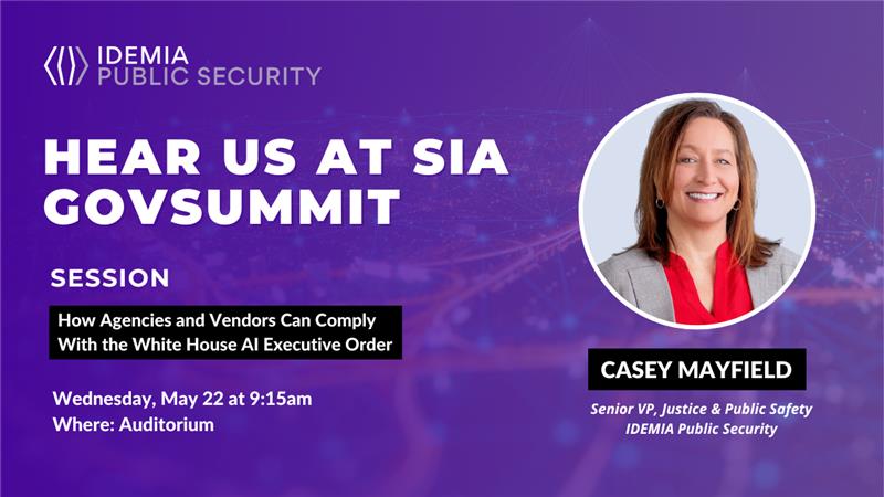 Join us next week at #SIAGovSummit!  

Casey Mayfield, SVP PSNA Justice & Public Safety, will be participating in a panel discussion titled: How Agencies and Vendors Can Comply with the White House AI Executive Order.

Learn more about the event: bit.ly/3V1n58l