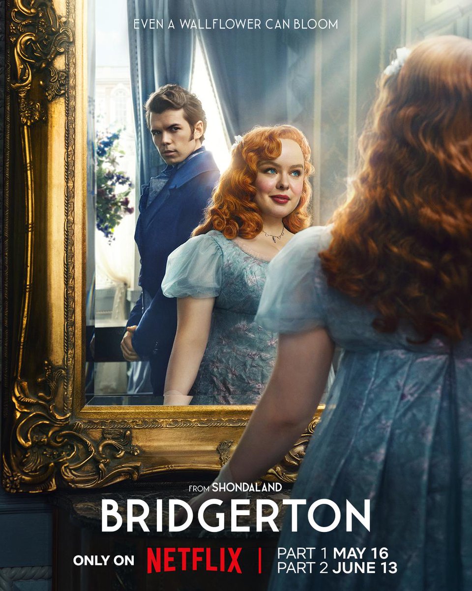 ¡Mañana se estrena la tercera temporada de #Bridgerton!💐 La serie de época se centrará en la relación de Colin Bridgerton y Penelope Featherington. La primera parte se estrena en @netflix este jueves y la segunda parte saldrá el 13 de junio🍿 ¿La vas a ver?🤩 🎞️@bridgerton