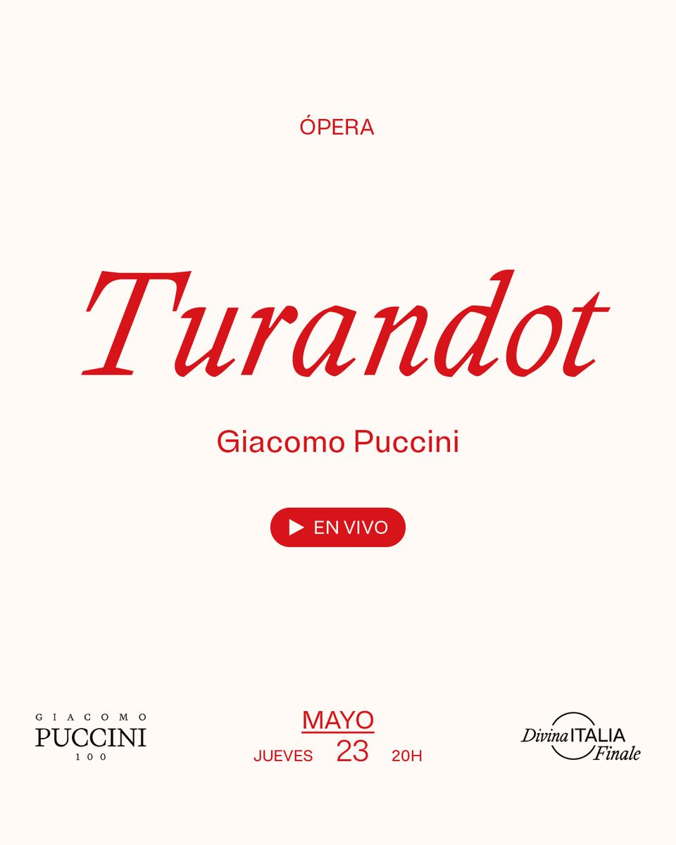 DISFRUTA TRANSMISIÓN DE TURANDOT 🎼 EL 23/5 a las 20H, la obra estrenada en el Teatro Colón, en 1926, se repone en la puesta de Roberto Oswald, y con dirección musical de Carlos Vieu y Beatrice Venezi. 📺 Disfrutá la transmisión a través de nuestra web, Facebook y YouTube.