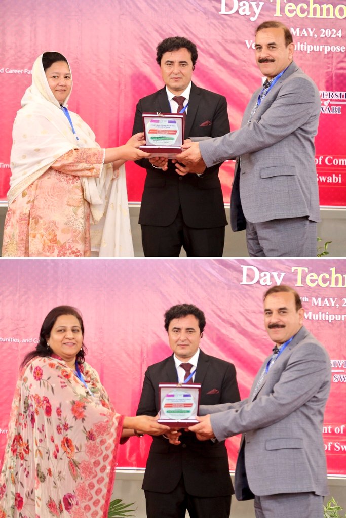 Dept of Computer Science, #UniveristyOfSwabi organized a workshop on 'Recent Trends in Modern Day Technology.' Prof. Dr. Sara Shahzad's, University of Peshawar, Prof. Dr. Zunera Jalil, Air University Islamabad, and Dr. Shah Nazir, University of Swabi were the speakers.