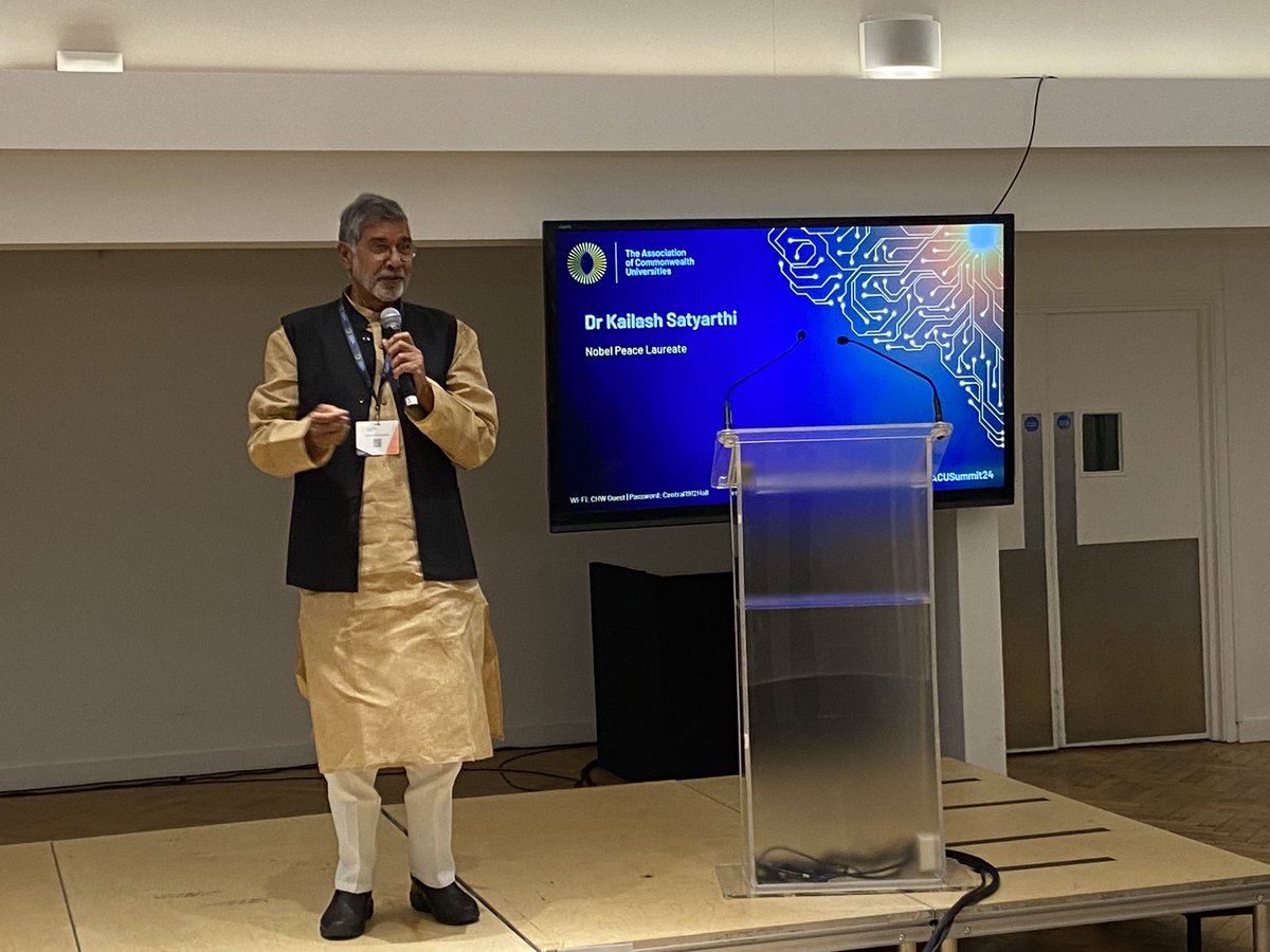 Universities, academics and educators are the architects at the forefront of making the world a better place. Mr @k_satyarthi Nobel Peace Laureate, delivers an inspiring address to @The_ACU reception guests.