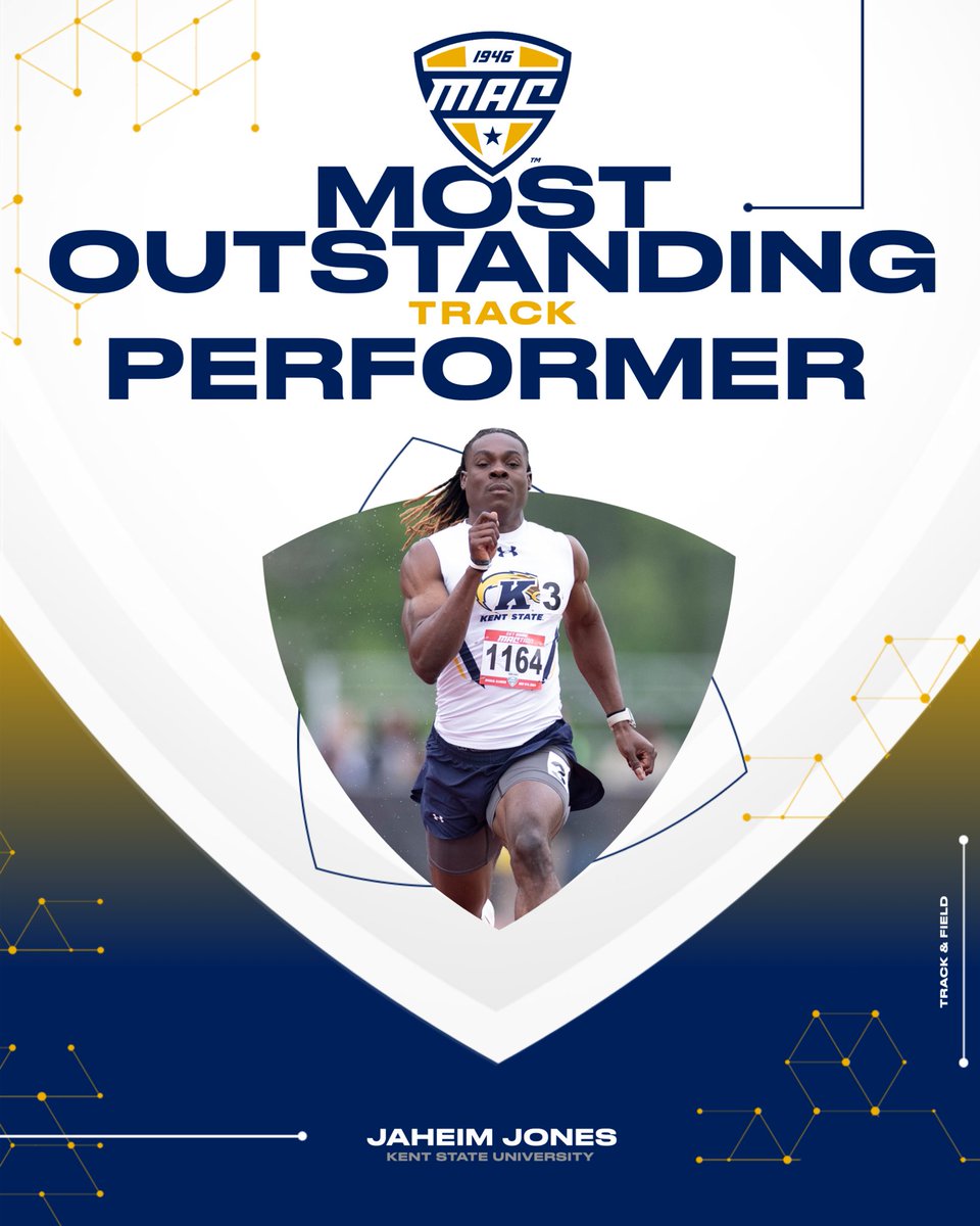 MAC Men’s Outdoor Track & Field Most Outstanding Track Performer is Kent State’s Jaheim Jones! @KentStTrackXC | #MACtion