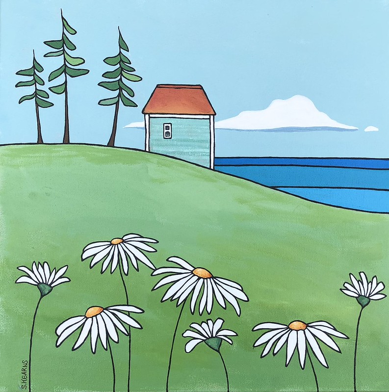 Feels like Summer is just around the corner...CELEBRATE with new #localart, like this #acrylicpainting by Sabine Kearns called 'When #Daisies Bloom'