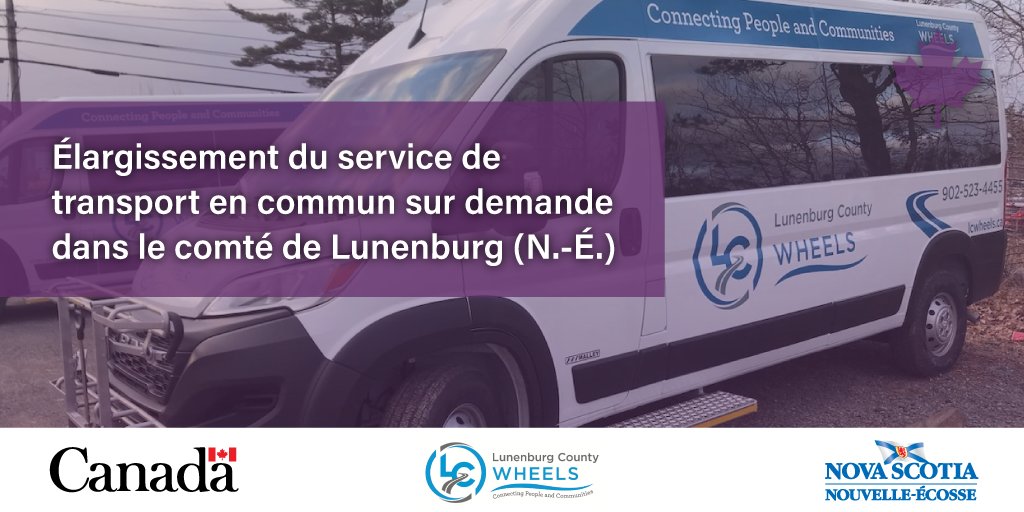 Grâce à 4 nouvelles fourgonnettes, plus de personnes ont maintenant accès au transport en commun sur demande dans l’ouest du comté de Lunenburg, ce qui améliore l’accès au #TransportEnCommun dans les collectivités rurales de la #NouvelleÉcosse. Info : canada.ca/fr/bureau-infr…