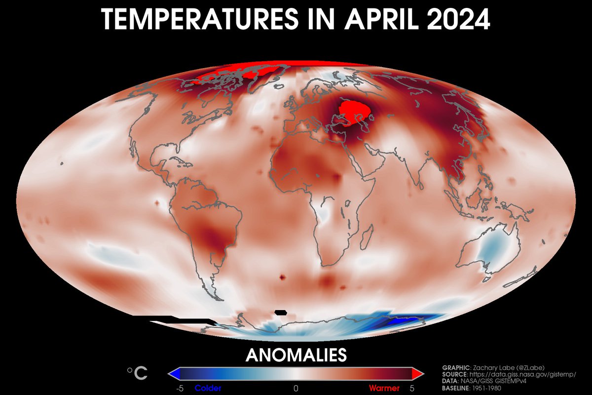 Nisan ayında sıcaklıklar üzerimize kâbus gibi çökmüş. Haritada göze çarpan kırmızı yer malesef sıcaklıklar rekoru kıran 🇹🇷 . Vahim tablo.🔥 Vahim 🇹🇷🔥
