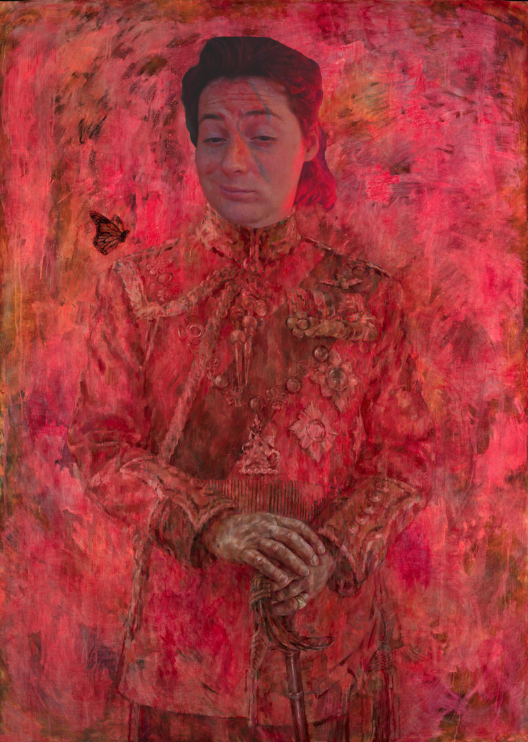 TimeToDieRPG's tweet image. The new King Charles painting is ... unsettling.