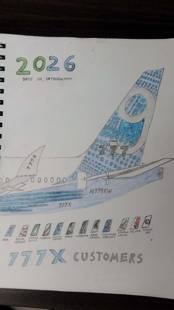 Here is my Beautiful Drawing of the Boeing 777X, the drawing Also includes all Boeing 777X Customers and the year that the Aircraft is expected to be Introduced! 

@b777xlovers @AircraftBy @BoeingAirplanes