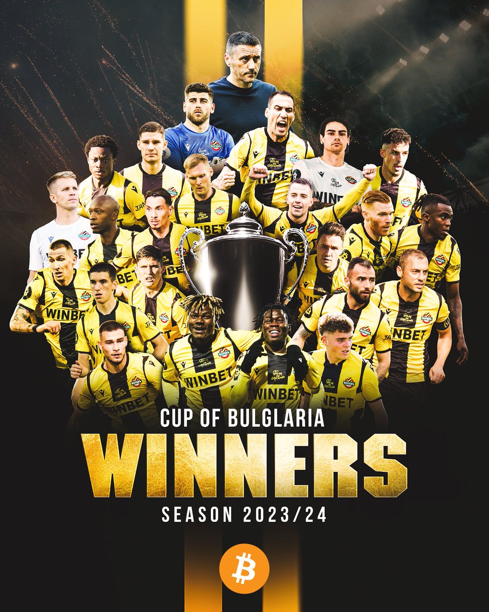 Botev_EN's tweet image. WE ARE BULGARIAN CUP CHAMPIONS!
💛🖤BOTEV AND #BITCOIN WILL CHANGE GLOBAL SPORT!!!
THE ₿EST IS YET TO COME 🚀🚀🚀