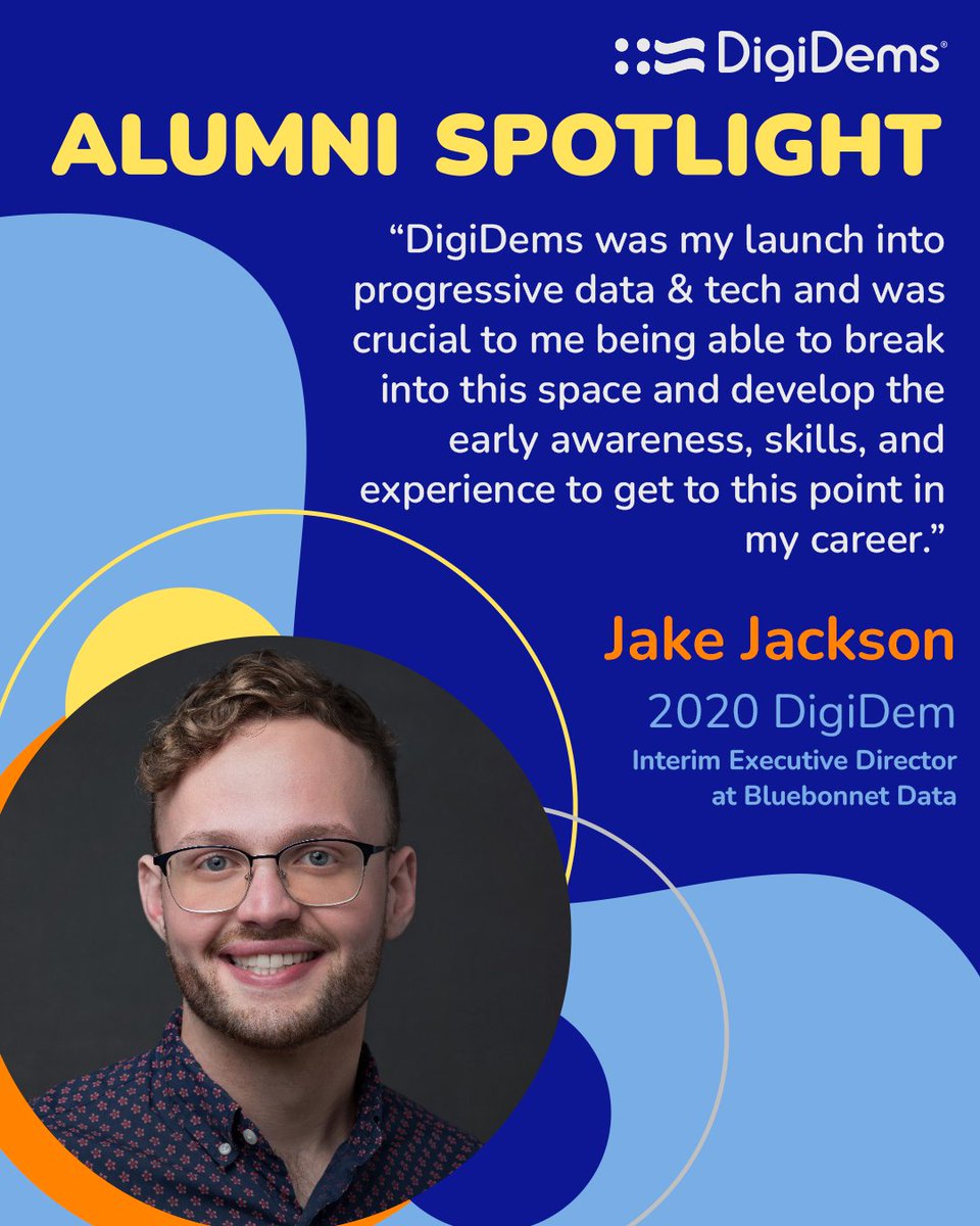 DigiDems's tweet image. Meet Jacob Jackson, a DigiDems alum now leading @BluebonnetData! From crunching data for Rep. Susan Wild&apos;s 2020 win to steering RI Dems, he&apos;s now boosting down-ballot campaigns nationwide.

#DigiDemsAlumni #TechInPolitics