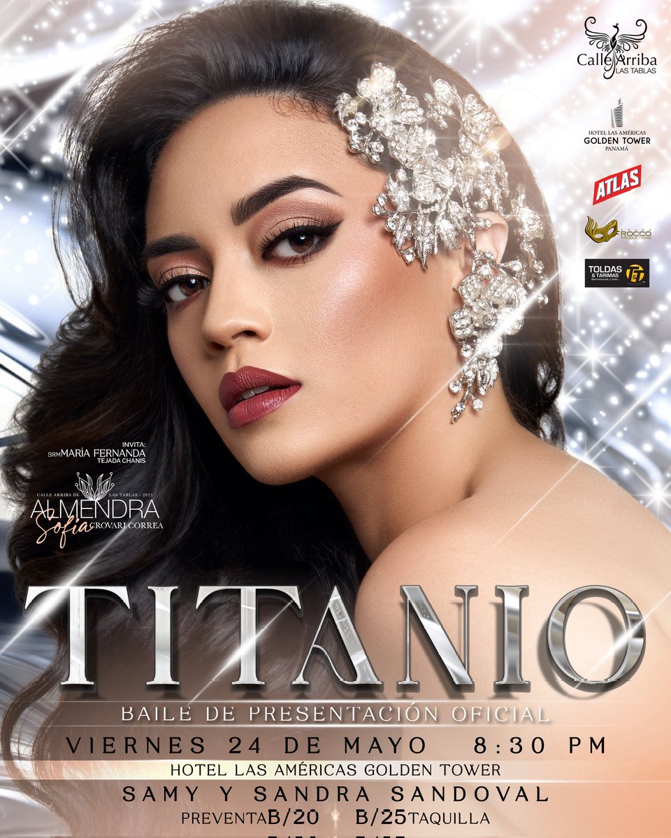 "¡Prepárate para bailar y brillar bajo los reflectores en el gran baile TITANIO!
Consigue tus entradas ahora y se parte de la historia.
🗓️ Viernes 24 de mayo
📍Salón Titanio del Hotel Las Américas Golden Tower
🕗 8:30 p.m.

Pide tus boletos en este link:
glink.to/callearribalt