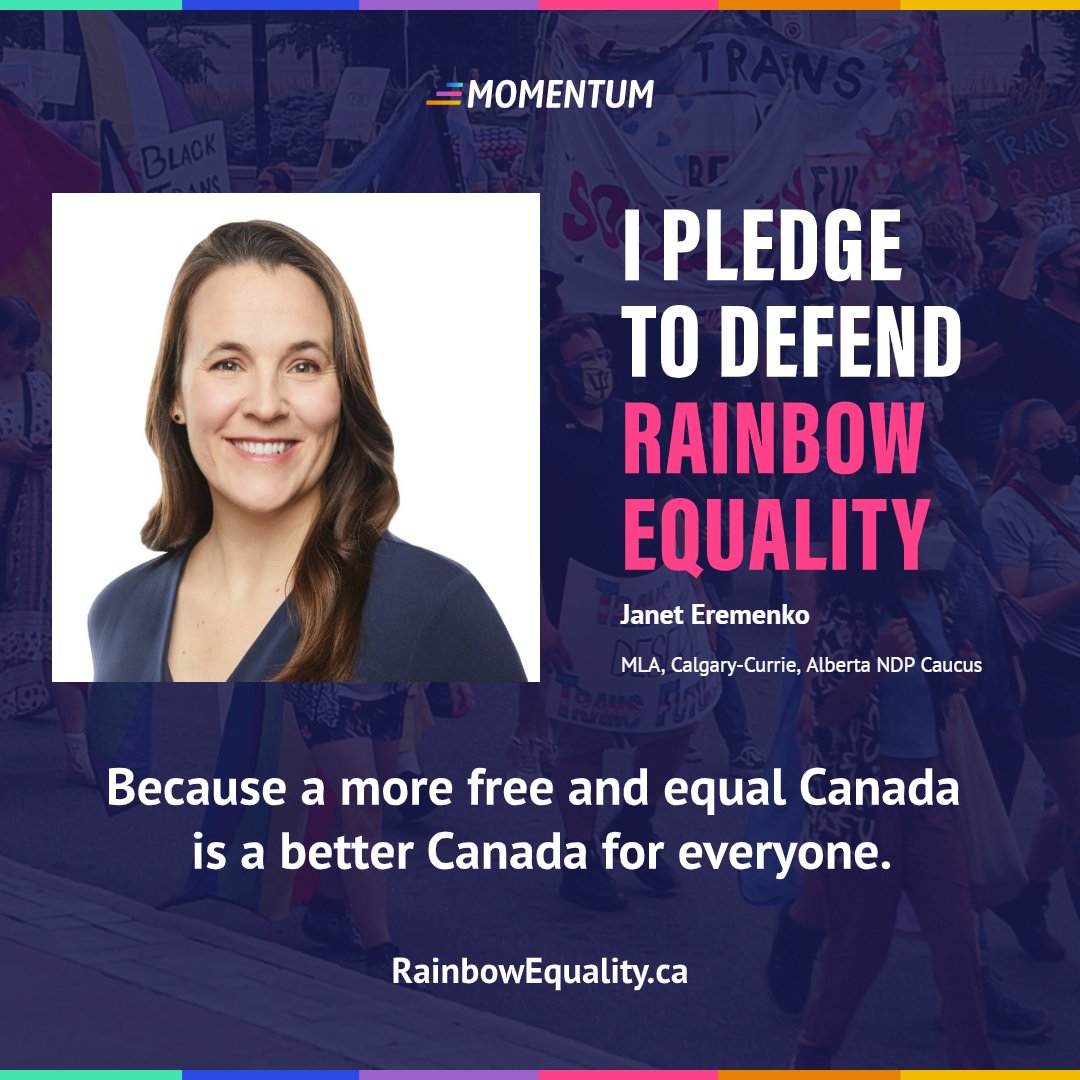 As the MLA for Calgary-Currie, I am proud to sign @queermomentum’s Pledge to Defend Rainbow Equality! I will always speak up to defend the human rights and dignity of 2SLGBTQIA+ people in Canada. #yyc